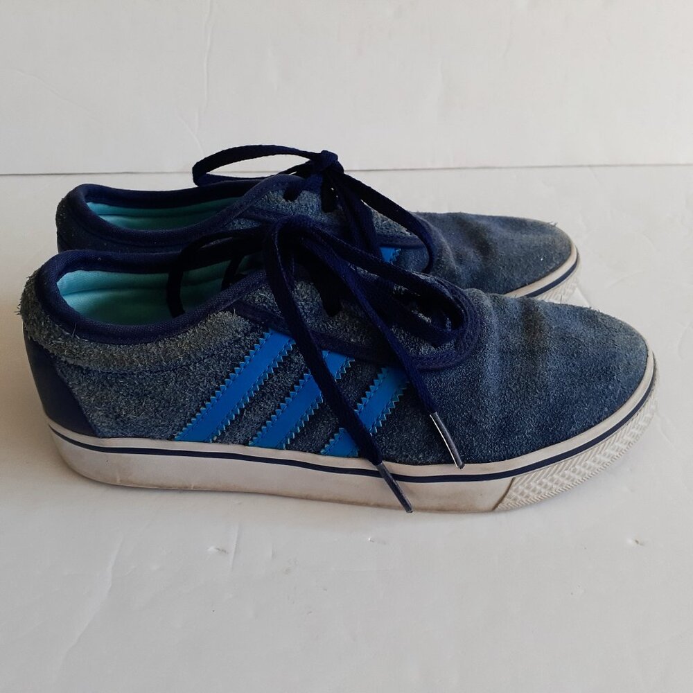 Adidas Kids Shoes Adi Ease Blue Stripes Skate Suede Lace Up Sneakers Unisex 2